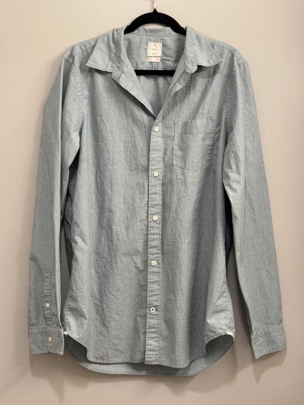Gap Lived In Chambray Button Down Shirt Mens Large Tall Balsam Green Coastal